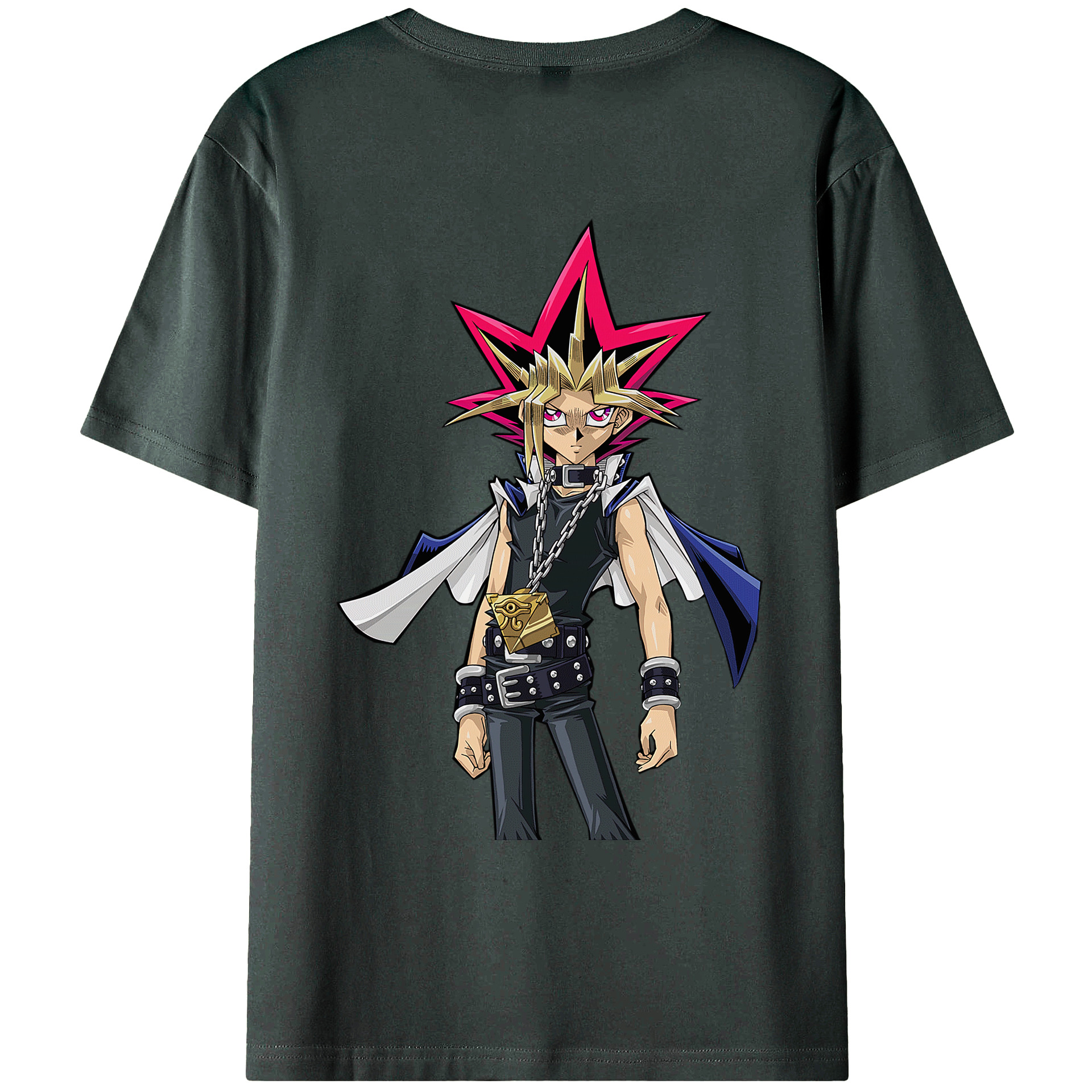 （画像用） 遊☆戯☆王 Yu-Gi-Oh! 綿100％ メンズ半袖Tシャツ（バックプリント） 通気性